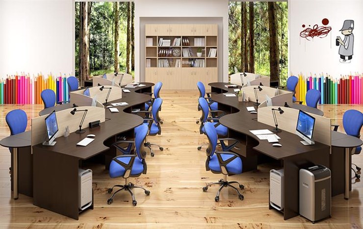 Офисный комплект мебели SIMPLE с эргономичными столами и тумбами в Тамбове - изображение 4